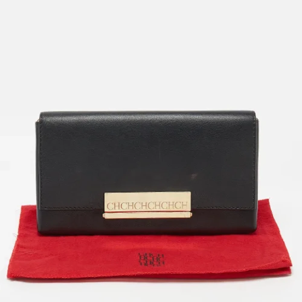 Carolina Herrera Pre-owned Leather clutches Black Dames