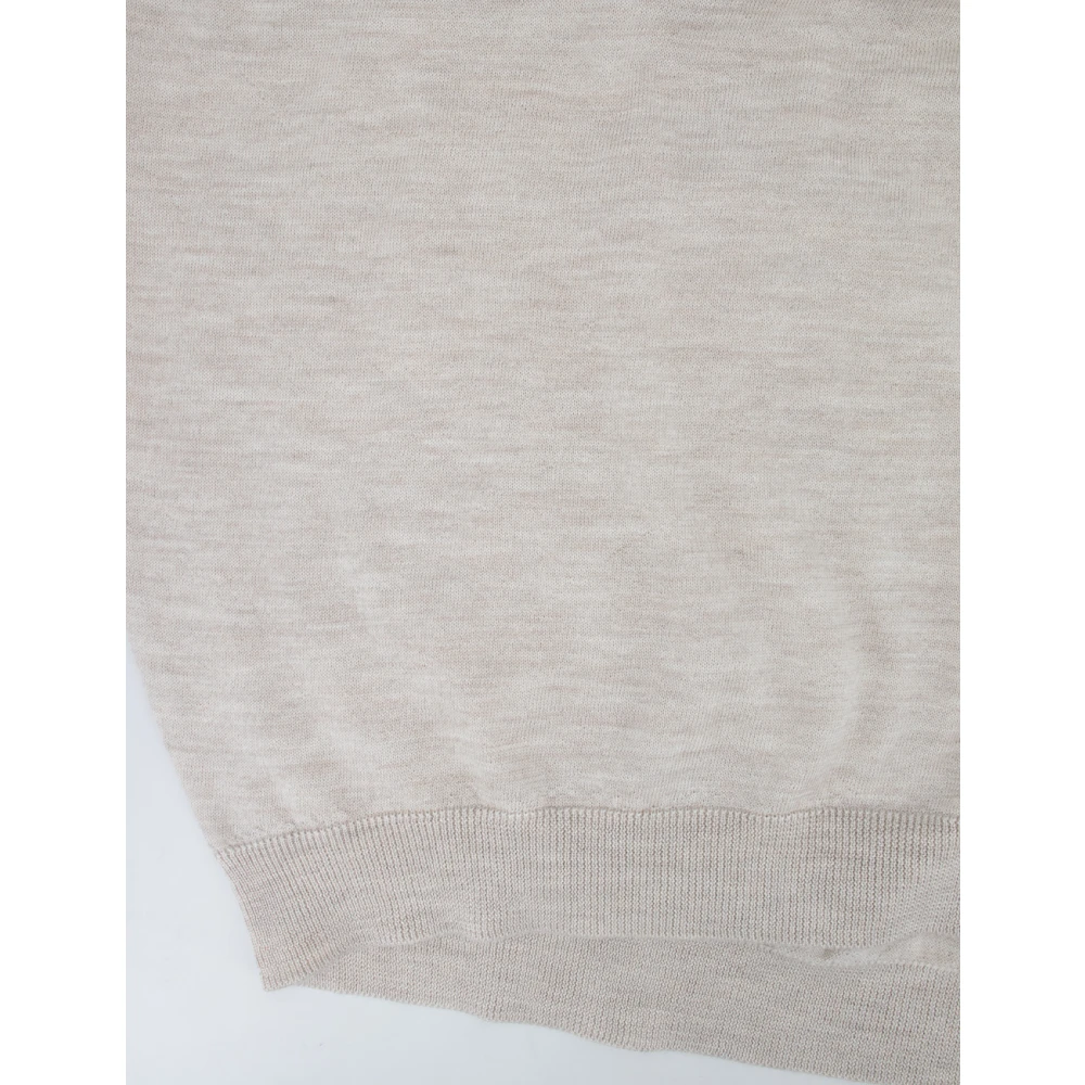 BRUNELLO CUCINELLI Kasjmier Zijde Gebreide Trui Beige Dames