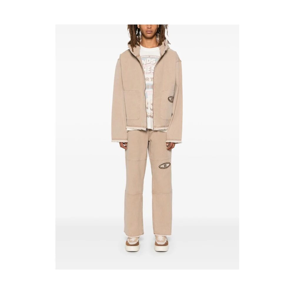 Honor The Gift Beige Canvas Panel Logo Broek Brown Heren