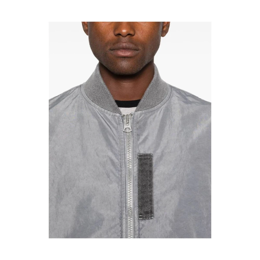 Sacai Gekreukte Afwerking Rits Baseball Jack Gray Heren