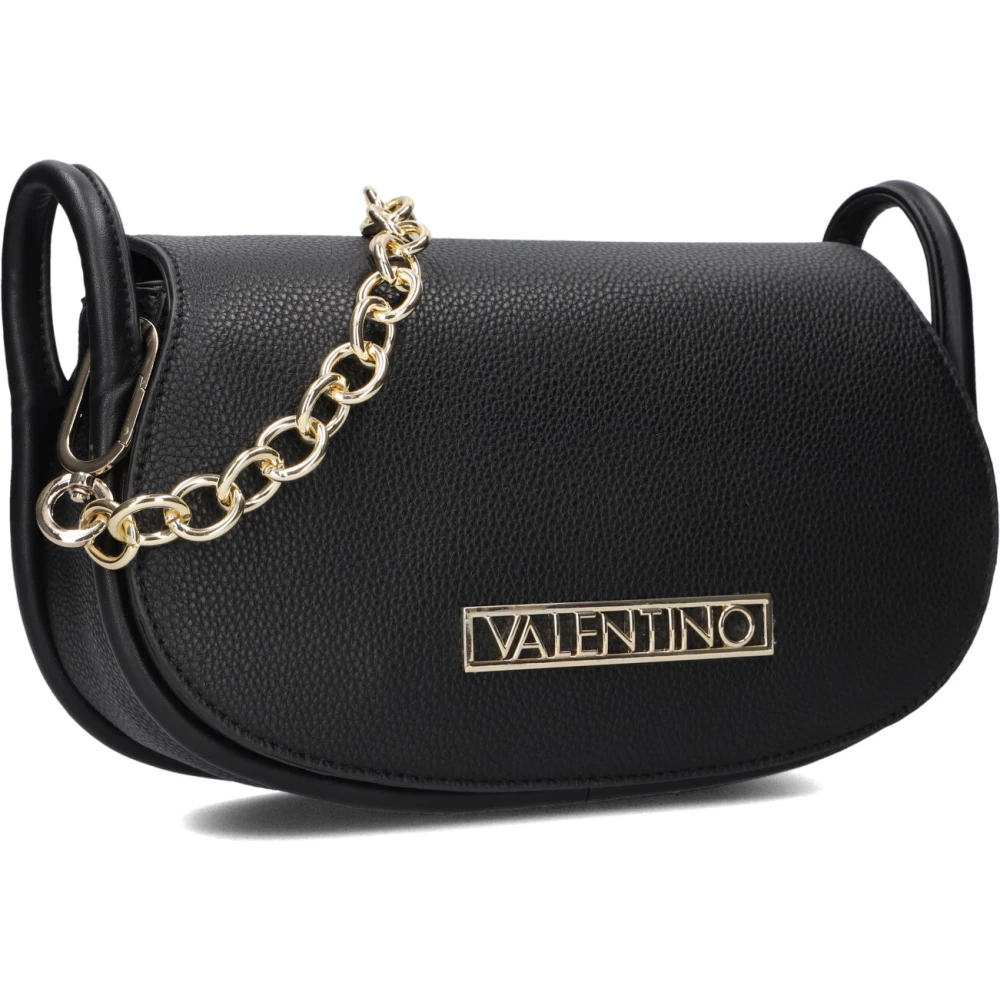 Valentino by Mario Valentino Zwarte leren Flapbag Schoudertas Black Dames