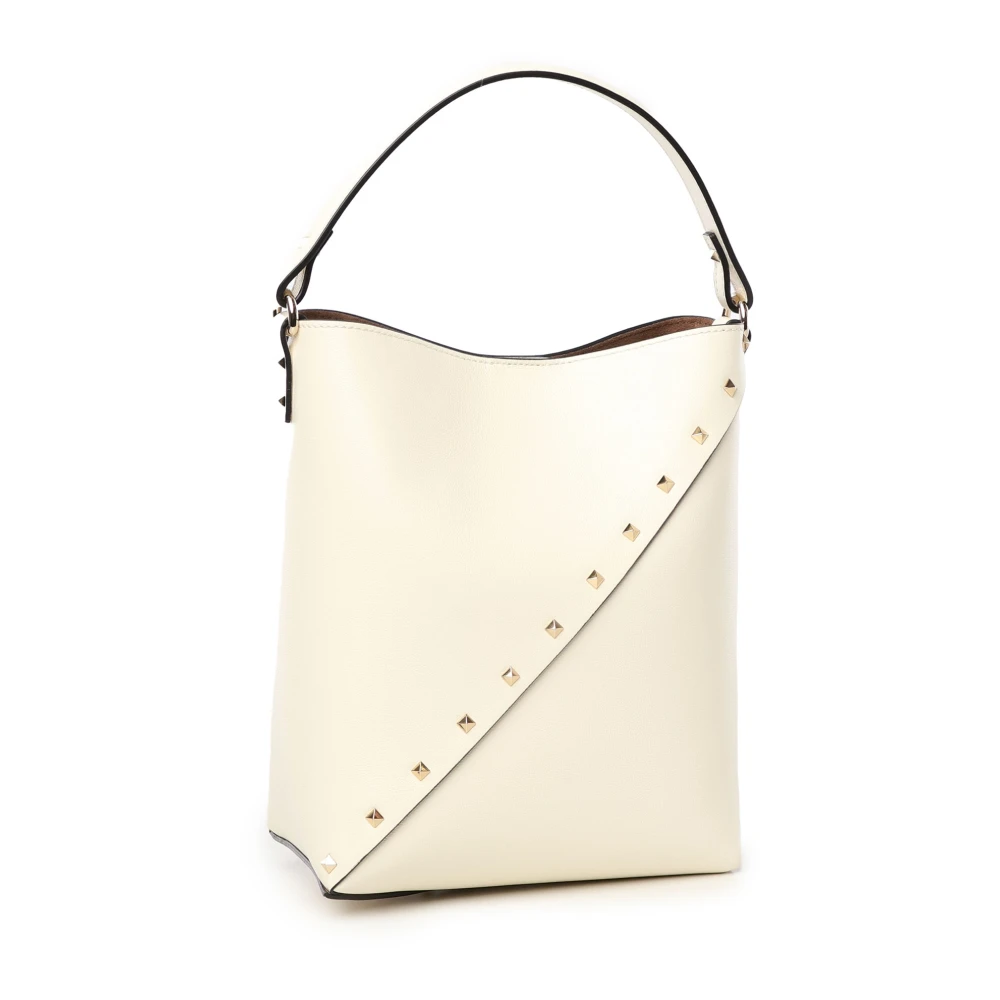 Valentino Garavani Studded White Bucket Bag White Dames