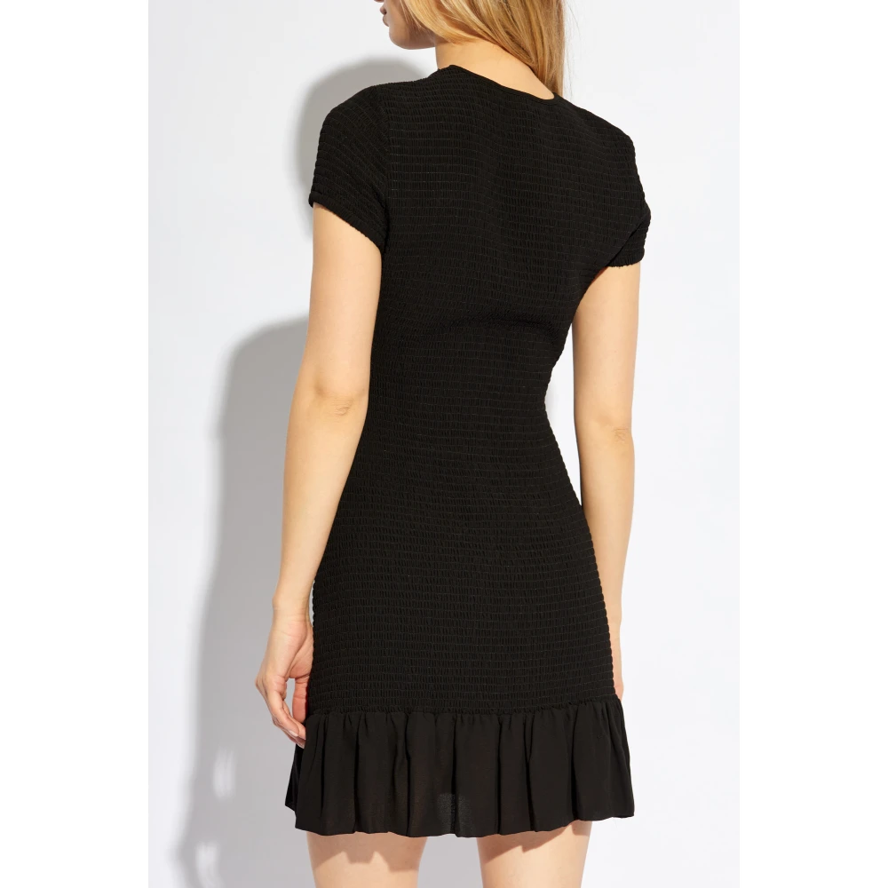 Michael Kors Geruit Mini Jurk van Georgette Black Dames