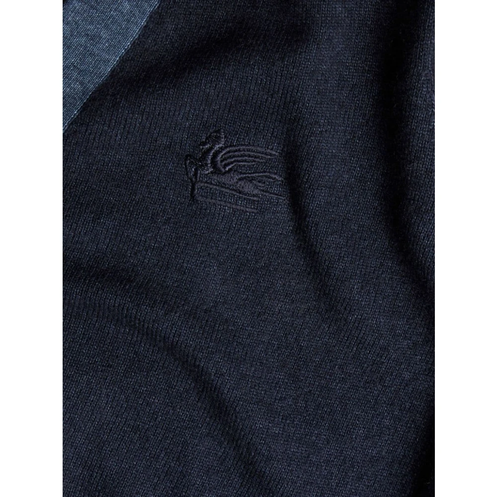 ETRO Blauwe Trim Cardigan Blue Heren