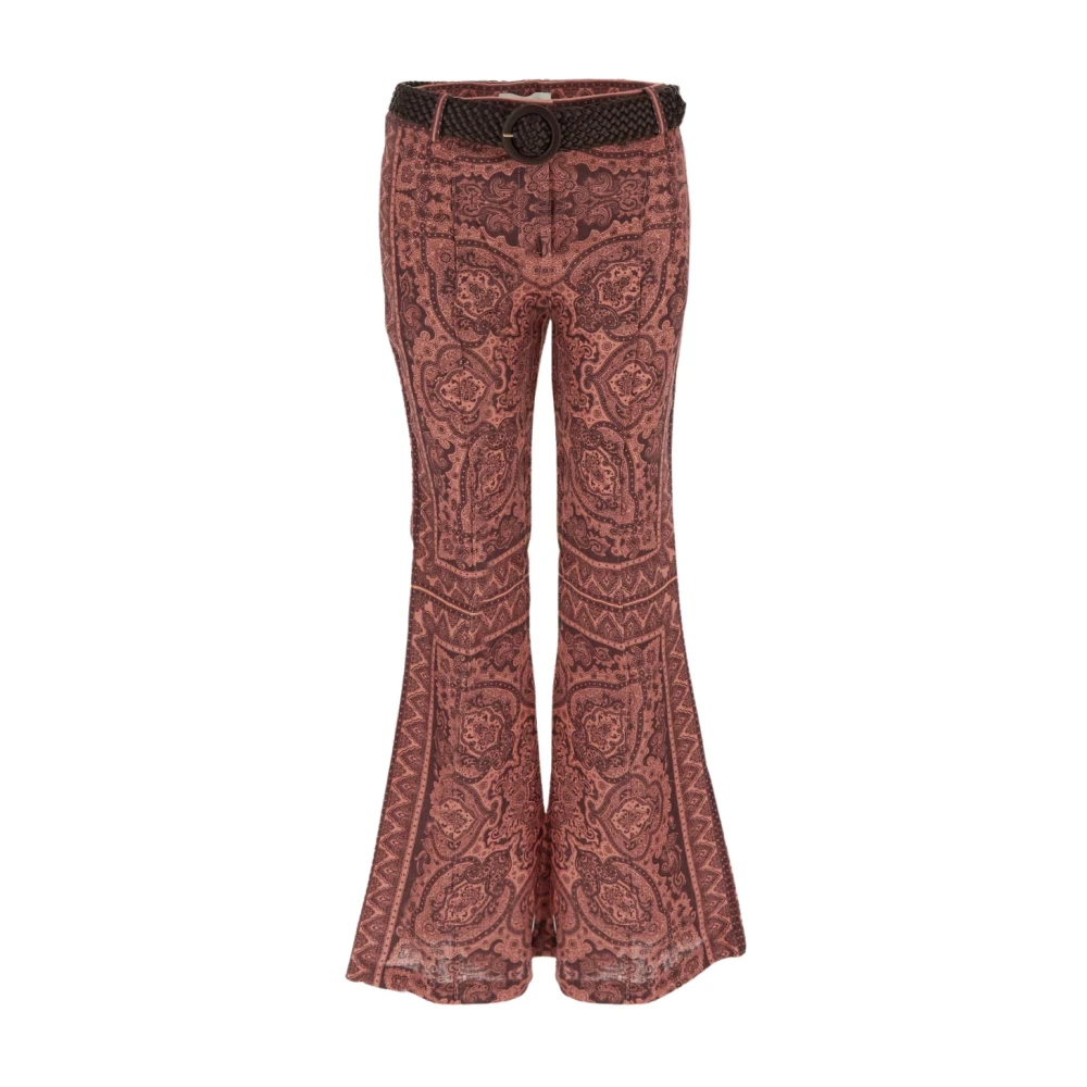 Zimmermann Wijdvallende Linnen Broek Red Dames