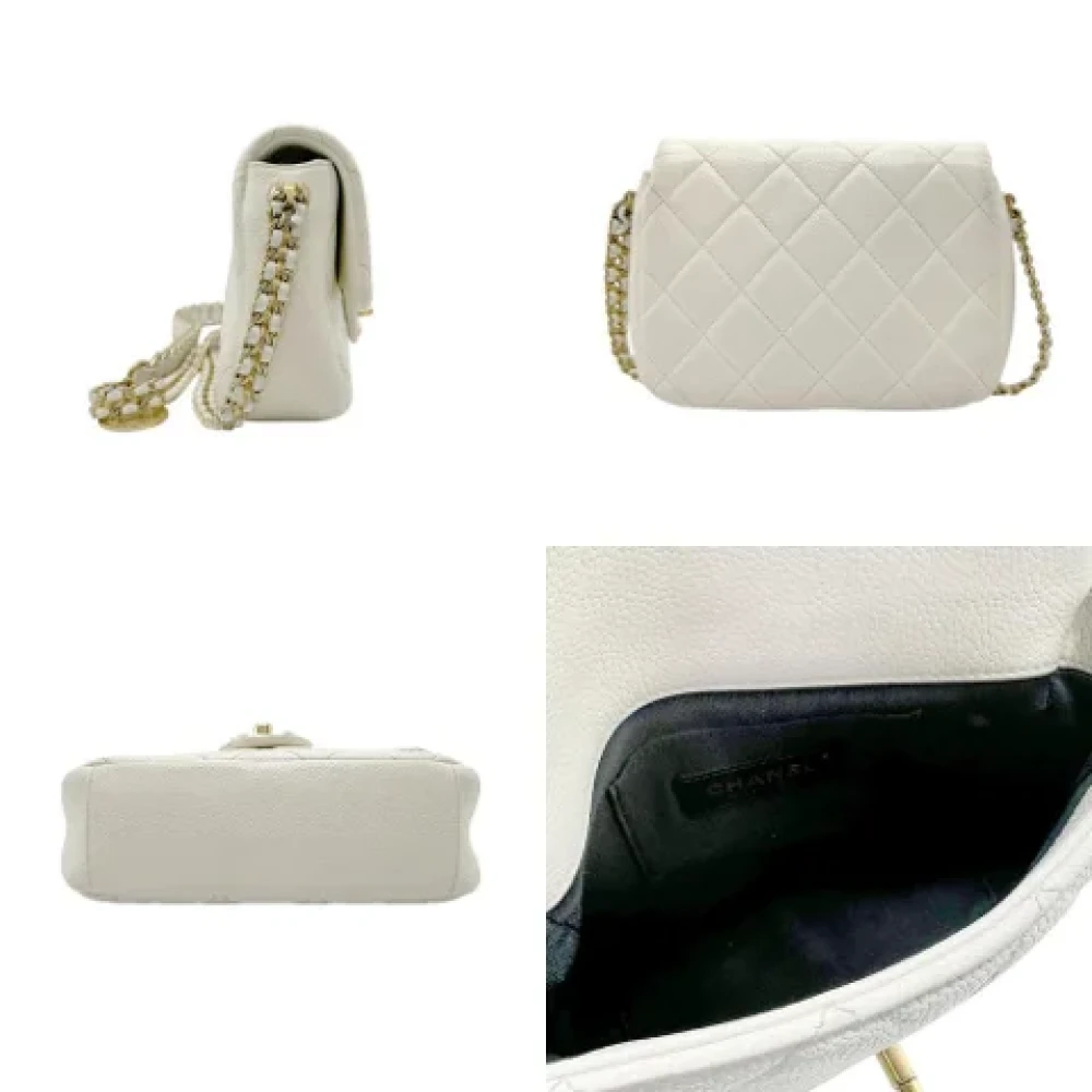 Chanel Vintage Pre-owned Leather chanel-bags White Dames