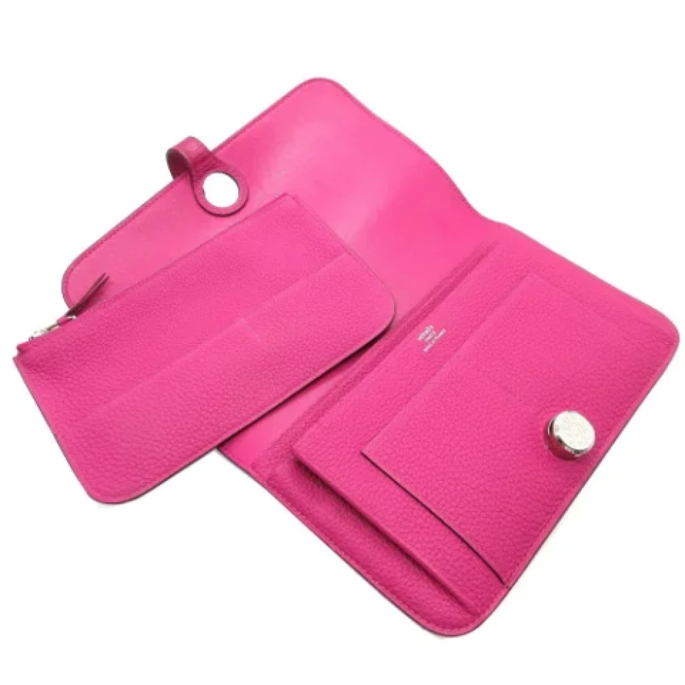 Hermès Vintage Pre-owned Canvas wallets Pink Dames