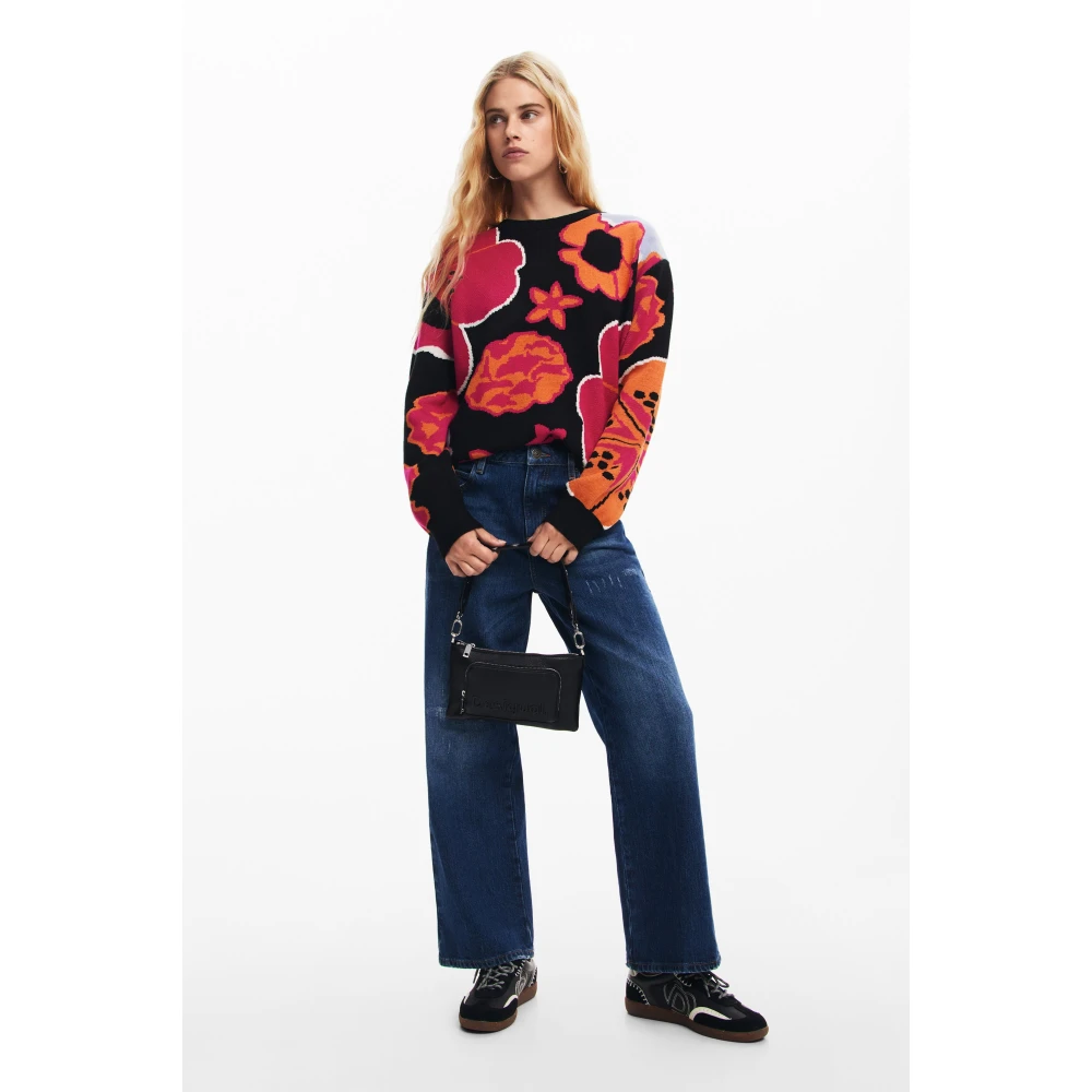 Desigual Stijlvolle Portemonnee met Ritssluiting Black Dames