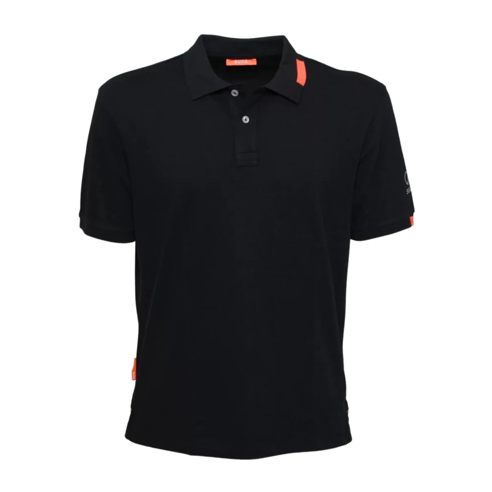 Suns Uomo Nero - Polo Classico Con Dettaglio Tag Fluorescente - Tops - S - Immagine 1