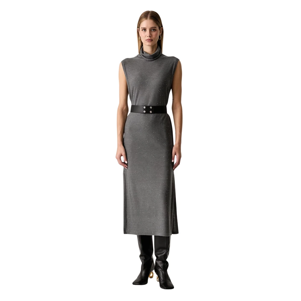 Abito midi in maglia con cintura - Immagine 2