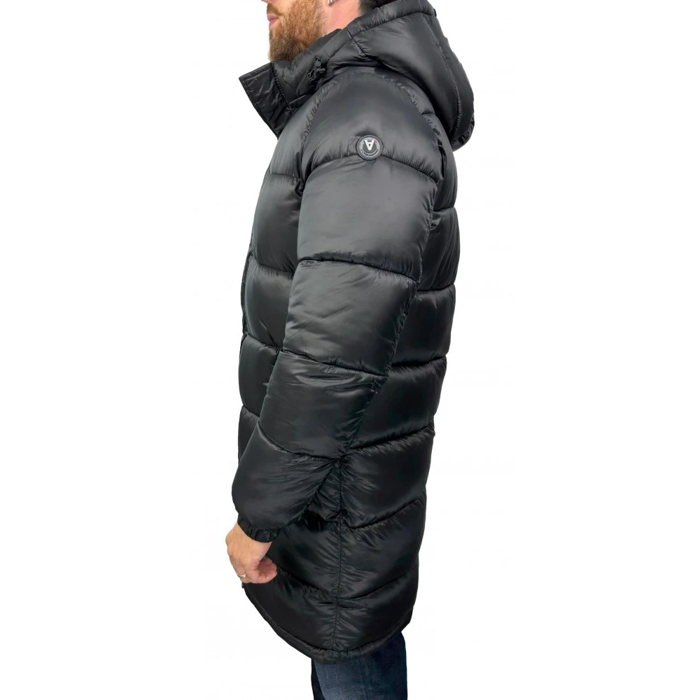 Daniele Alessandrini Lange jas met drukknoop Black Heren