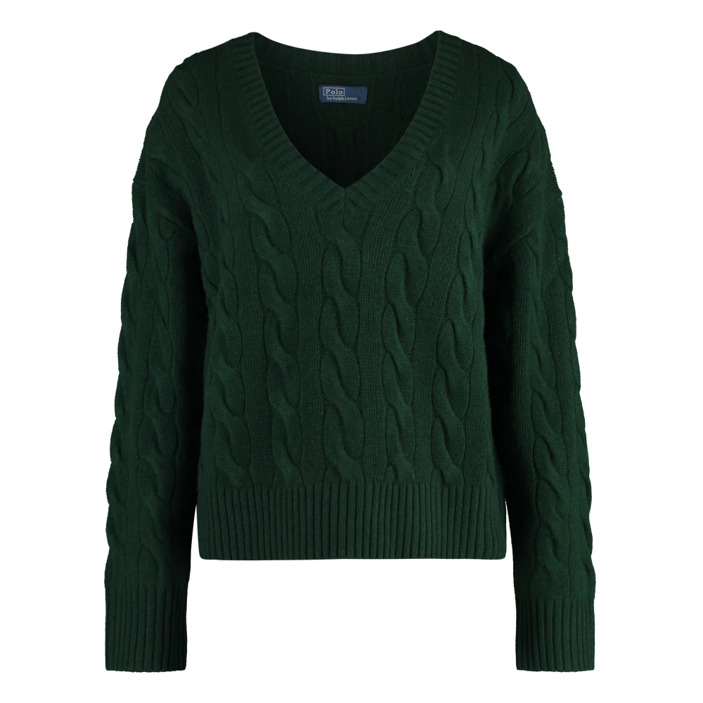 Polo Ralph Lauren Kabelgebreide Wol Kasjmier Trui Green Dames