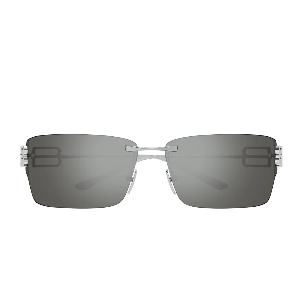 Balenciaga Unisex Gray Square Wraparound Sunglasses - Sunglasses - One Size - Accessories