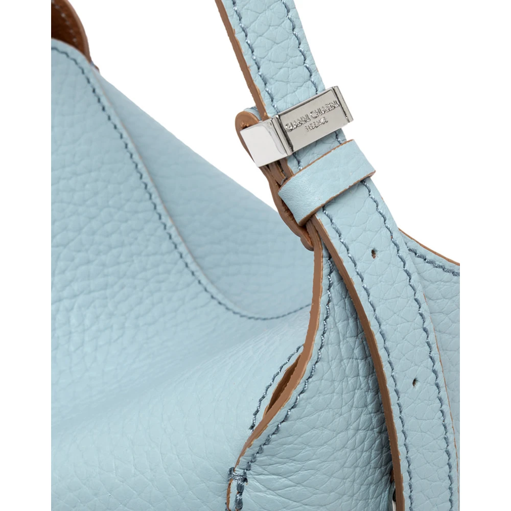 Gianni Chiarini Blauwe schoudertas met klep sluiting Blue Dames