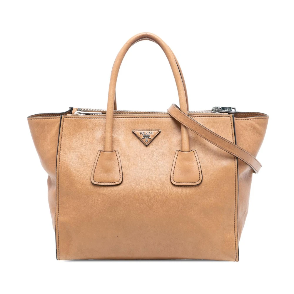 Prada Vintage Women's Brown Pre-Owned Leather Satchel Bag