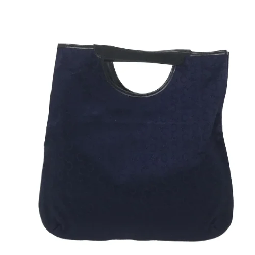 Celine Vintage Pre-owned Canvas handbags Blue Dames