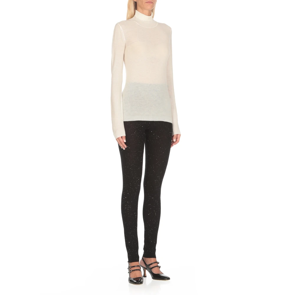 Fabiana Filippi Ivoor Wollen Trui met Pailletten Beige Dames