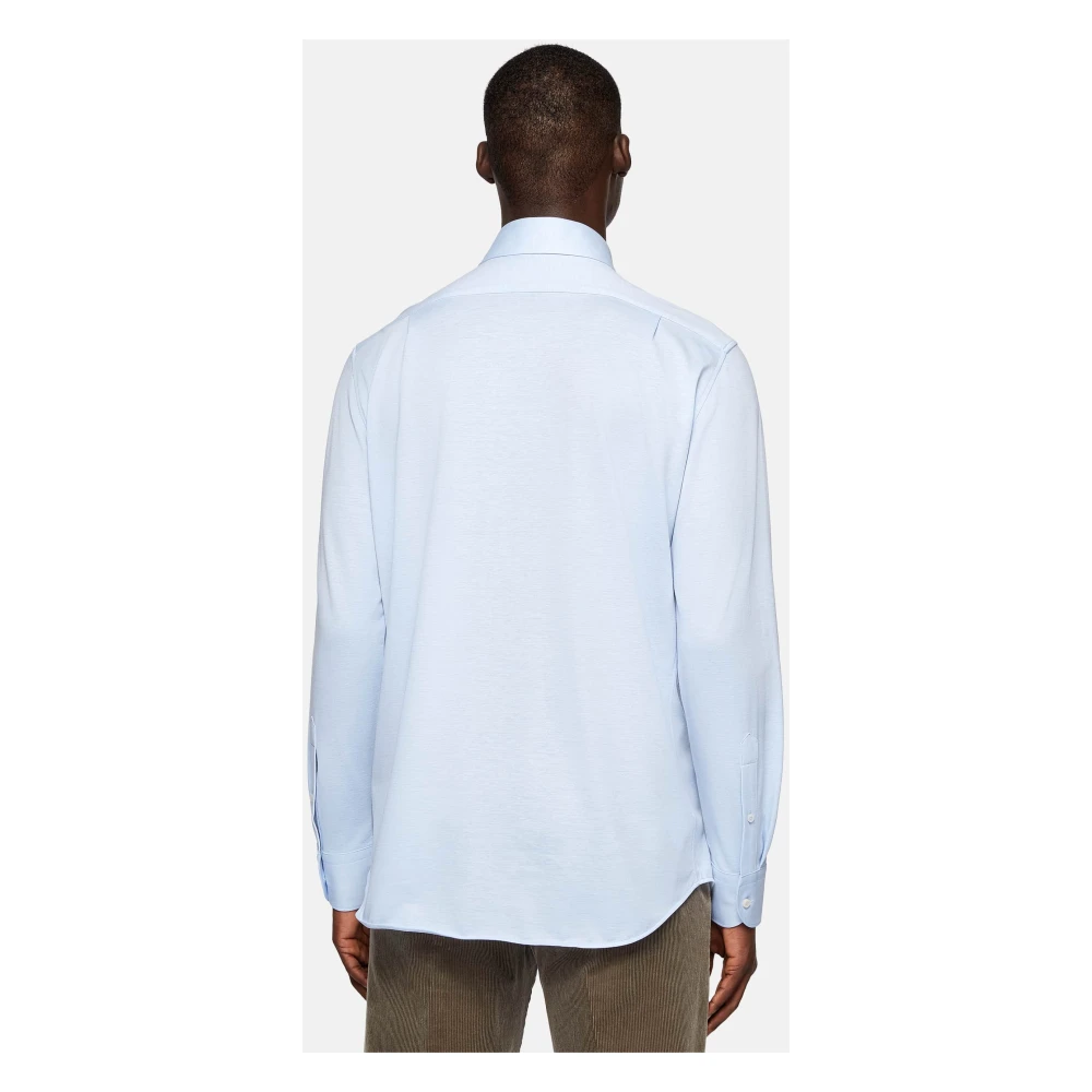 Boggi Milano Jersey Bowling Kraag Polo Shirt Reg Fit Blue Heren