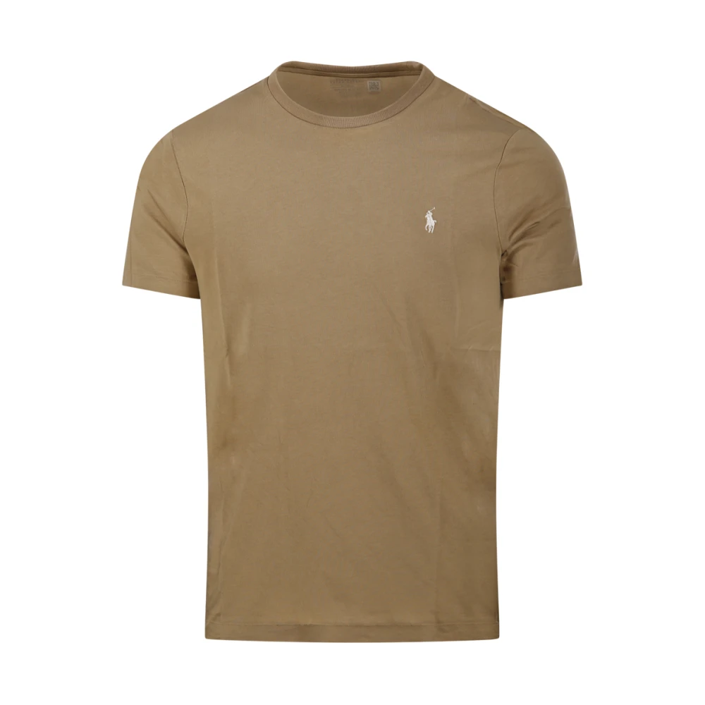 Ralph Lauren Custom Slim Fit Crewneck T-Shirt - Male - T-Shirts - Brown - S - Tops