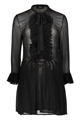 ruffled-viscose-dress-with-bow-detail