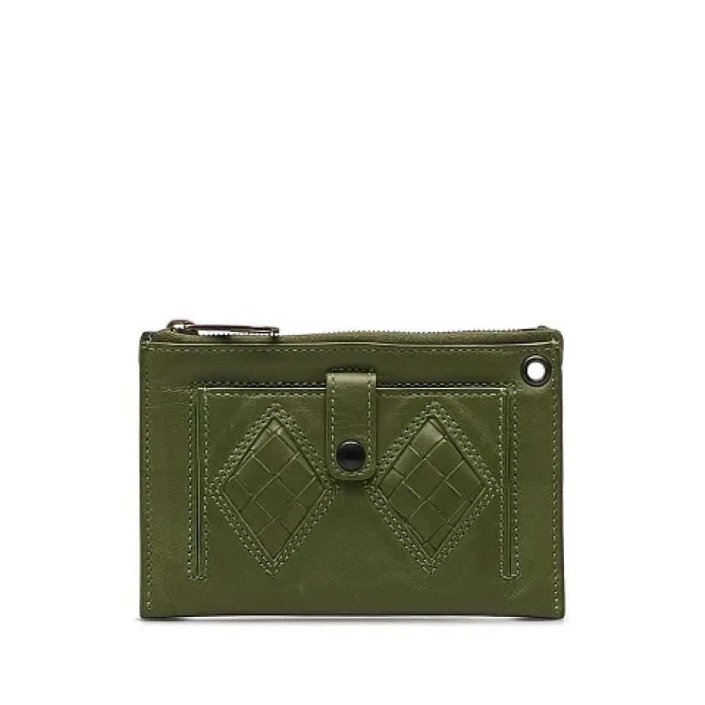 Bottega Veneta Vintage Pre-owned Leather wallets Green Dames