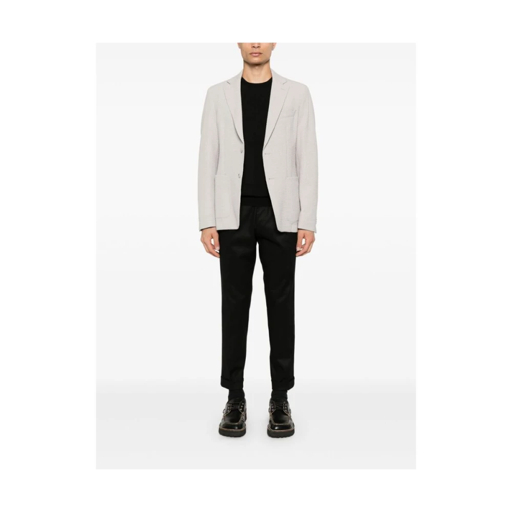 La Fileria Zwarte Wol Crew Neck Sweater Black Heren