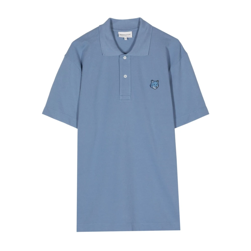 Maison Kitsuné Polo Shirts Blue Heren