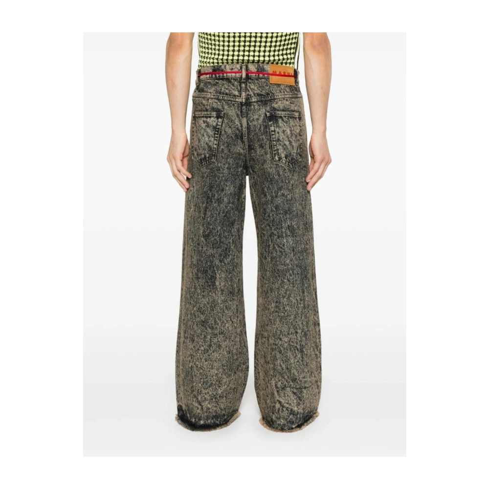 Marni Gemarmerde Flared Jeans Brown Heren