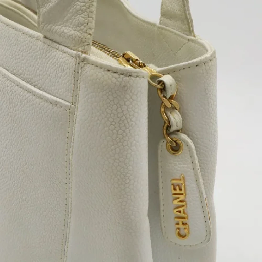 Chanel Vintage Pre-owned Leather totes White Dames