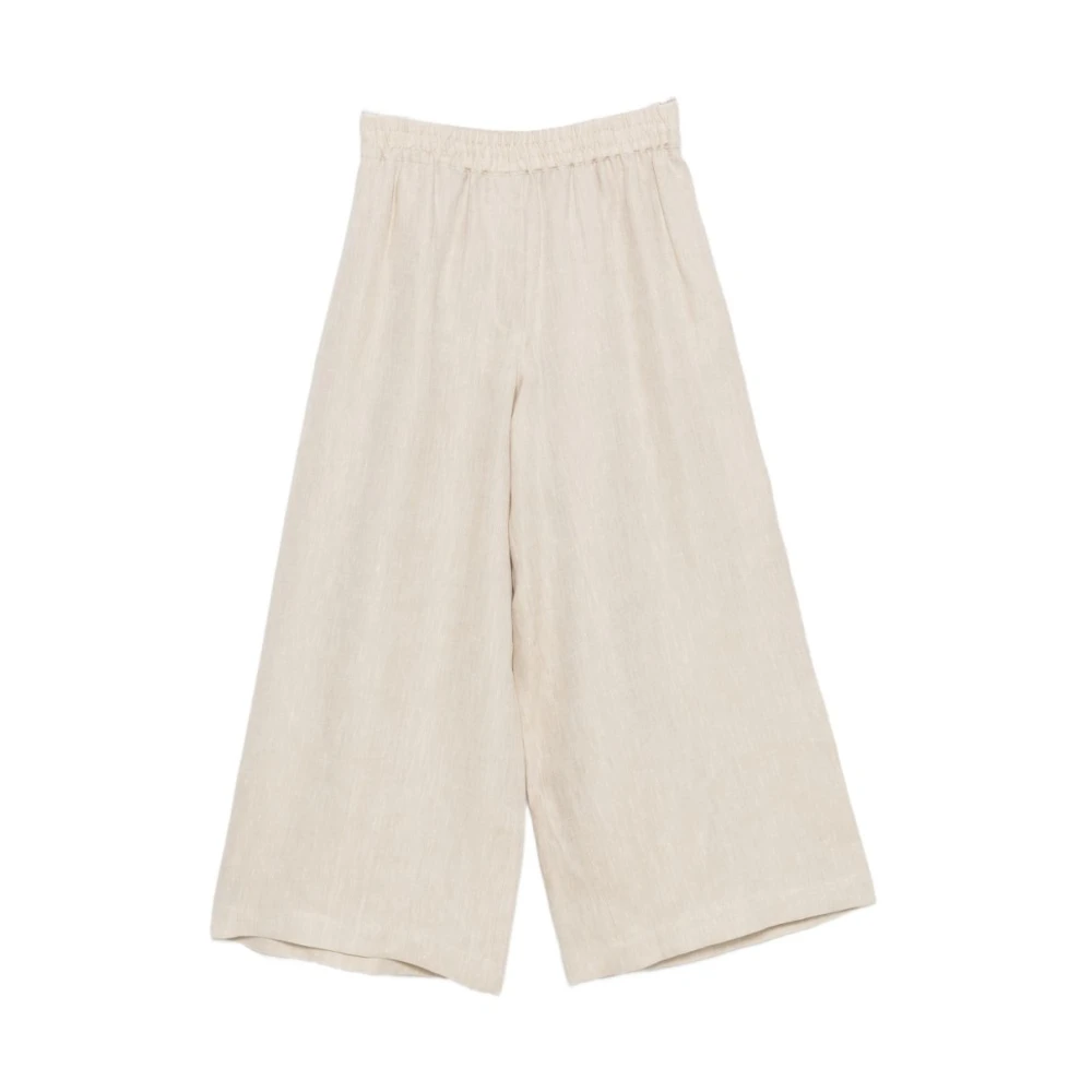 Weekend Max Mara Femme Beige - Wide Pantalons - Pantalons - Taille: 38 Fr