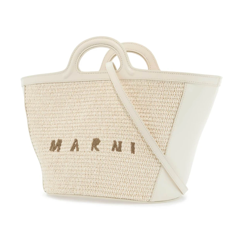 Marni Elegante Geweven Handtas Beige Dames