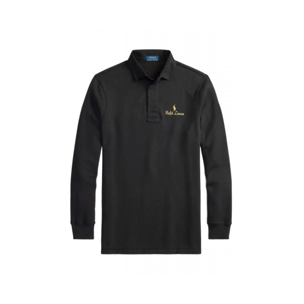 Ralph Lauren Uomo Nero Maglia Da Rugby A Maniche Lunghe