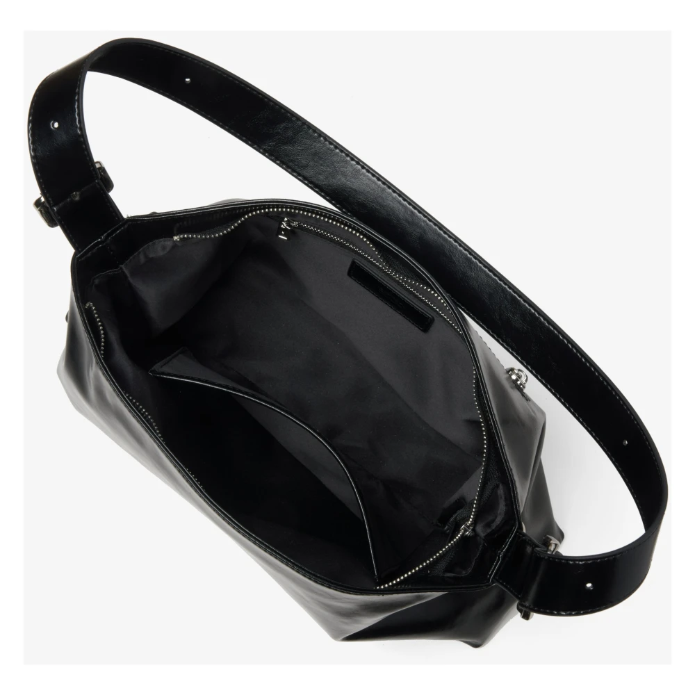 Estro Zwarte Schoudertas voor Vrouwen met Zilveren Ketting Er00114933 Black Dames