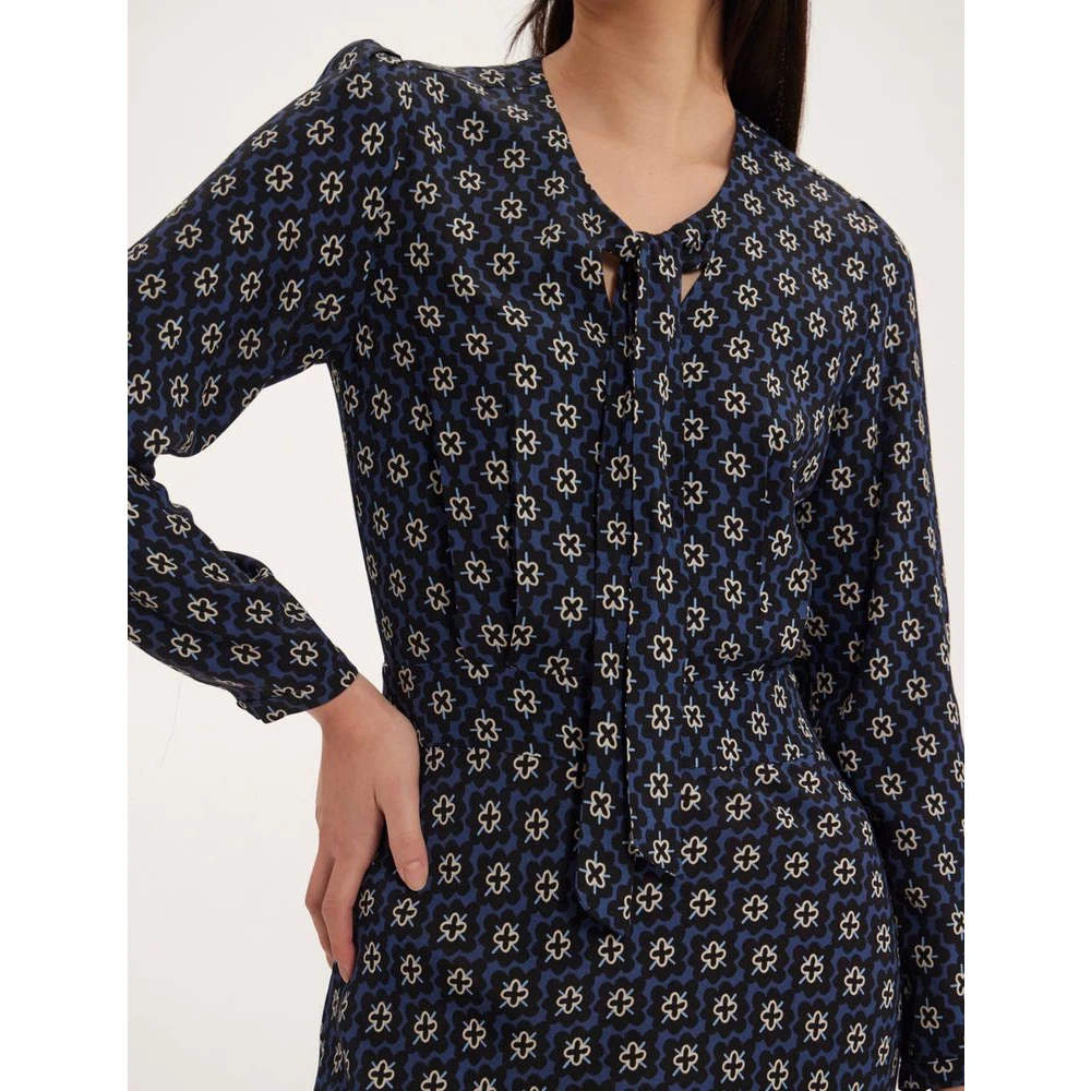 Ines De La Fressange Paris Blauwe bedrukte Ariel jurk Blue Dames
