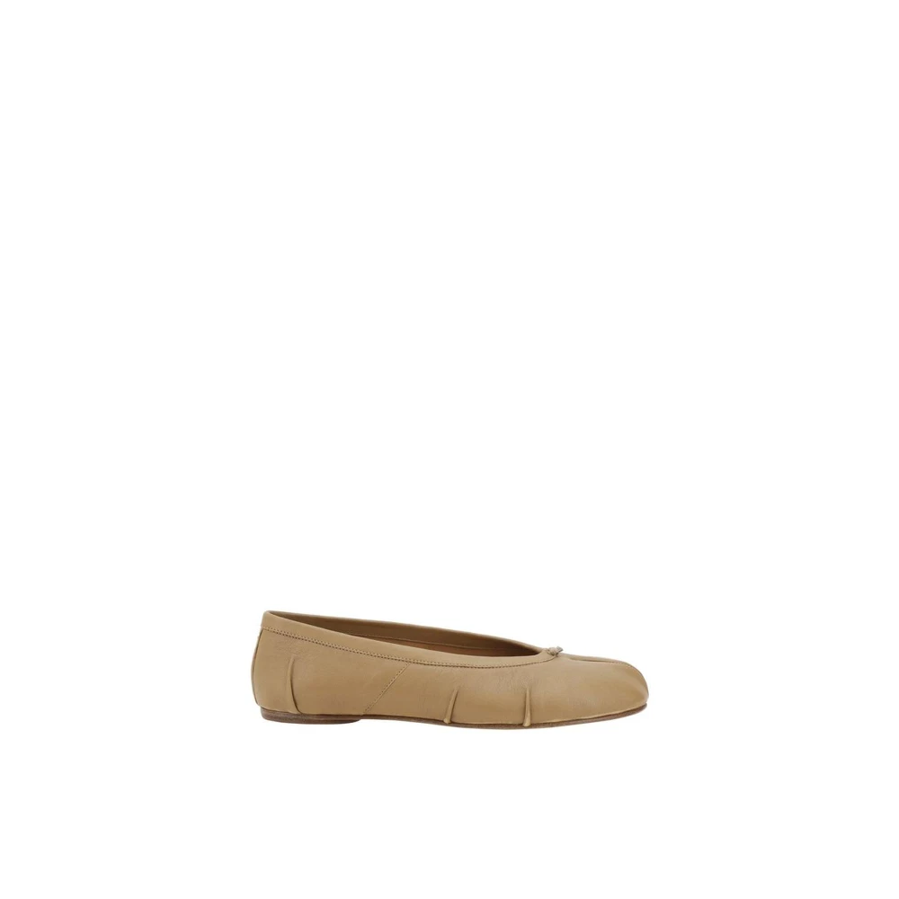 Maison Margiela Tabi Cut-Out Läderballerinor Beige, Dam