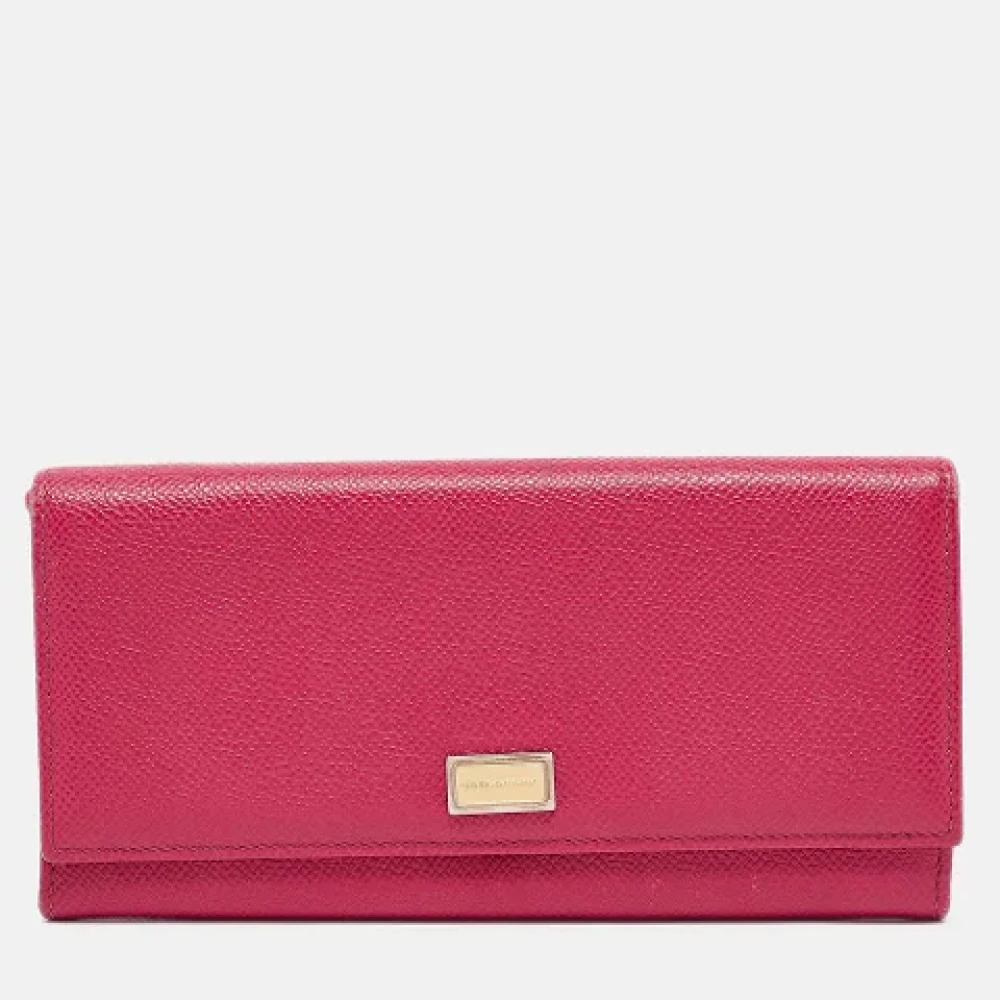 Dolce & Gabbana Pre-owned Leather wallets Pink Dames