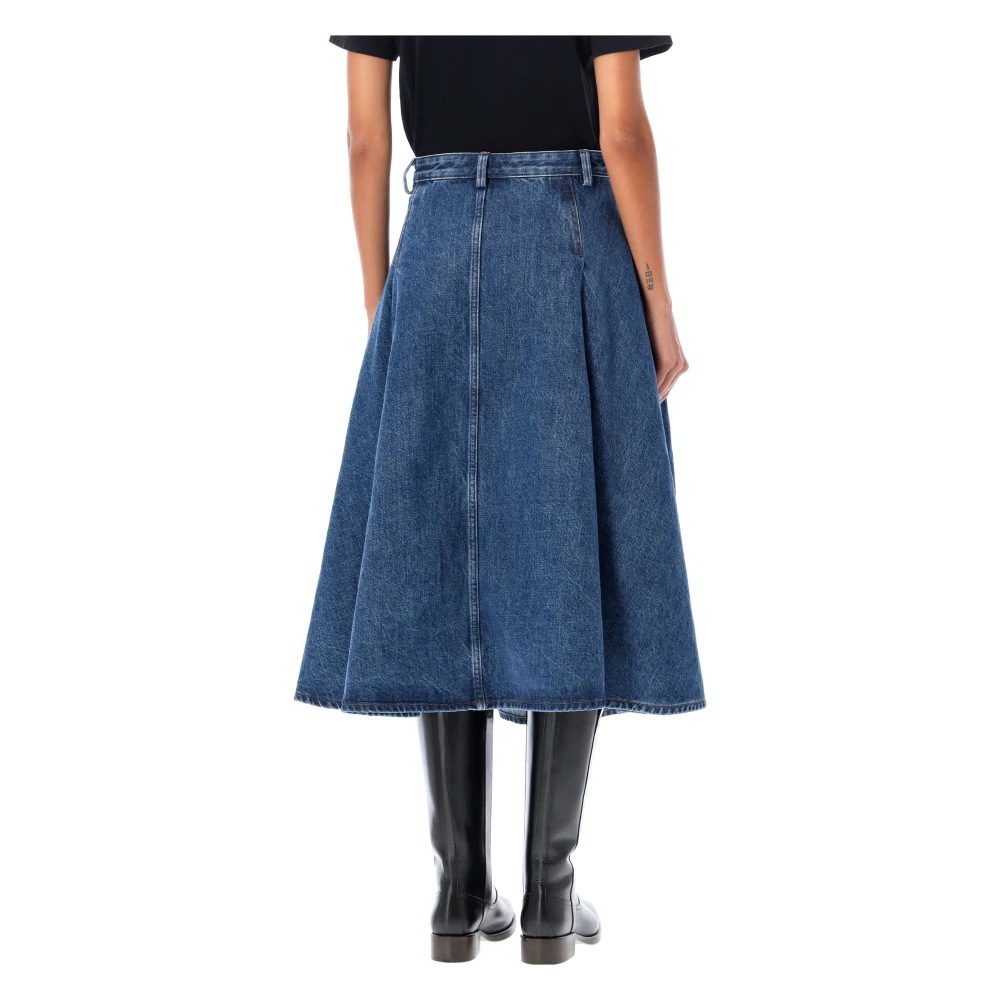 A.p.c. Denim Midi Rok Gewassen Indigo Blue Dames