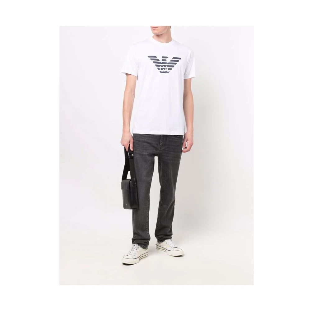 Emporio Armani Eagle Logo Katoenen T-shirt White Heren
