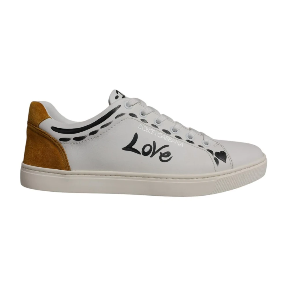 Dolce & Gabbana Men's White Suede Low Top Trainers With Logo Size 5 Uk