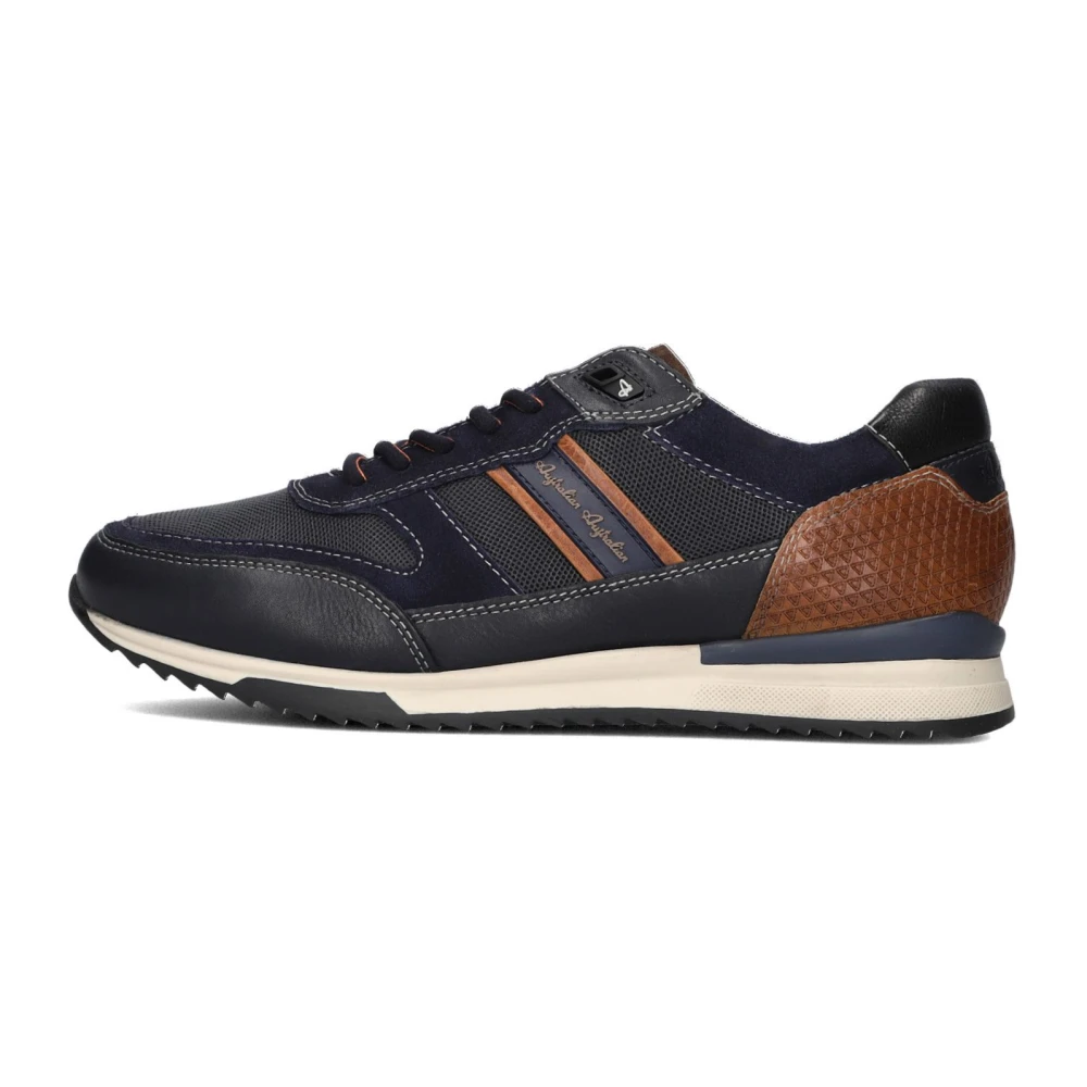 Australian Blauwe Leren Sneakers met Suède Heren Schoenen