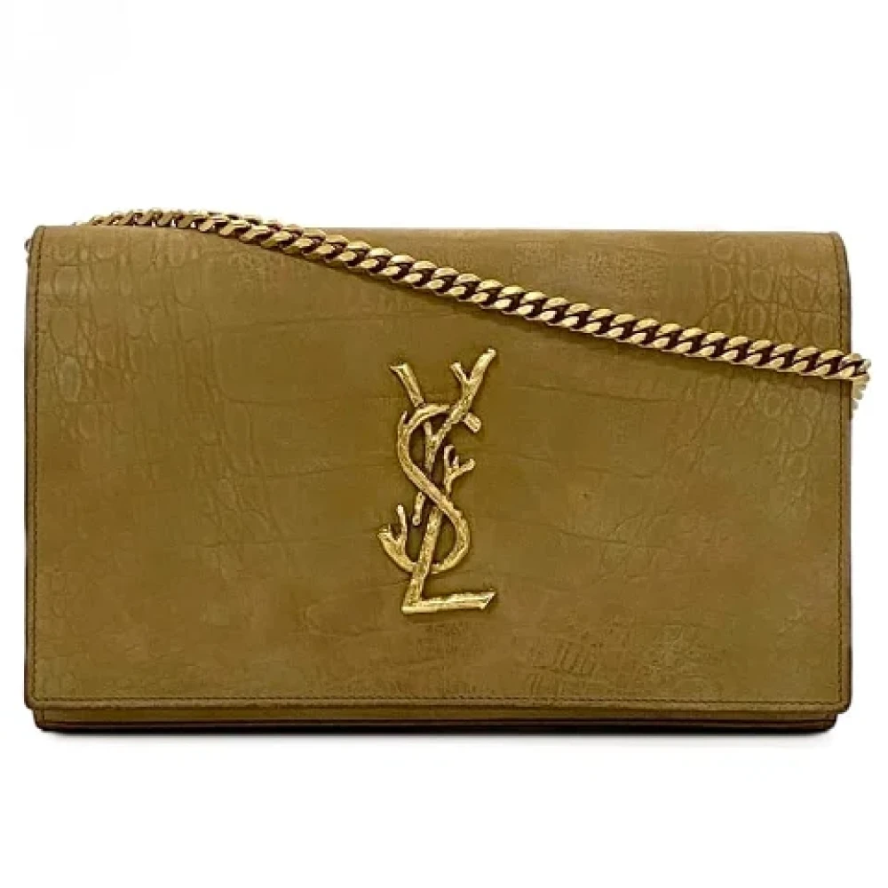 Yves Saint Laurent Vintage Pre-owned Leather wallets Beige Dames