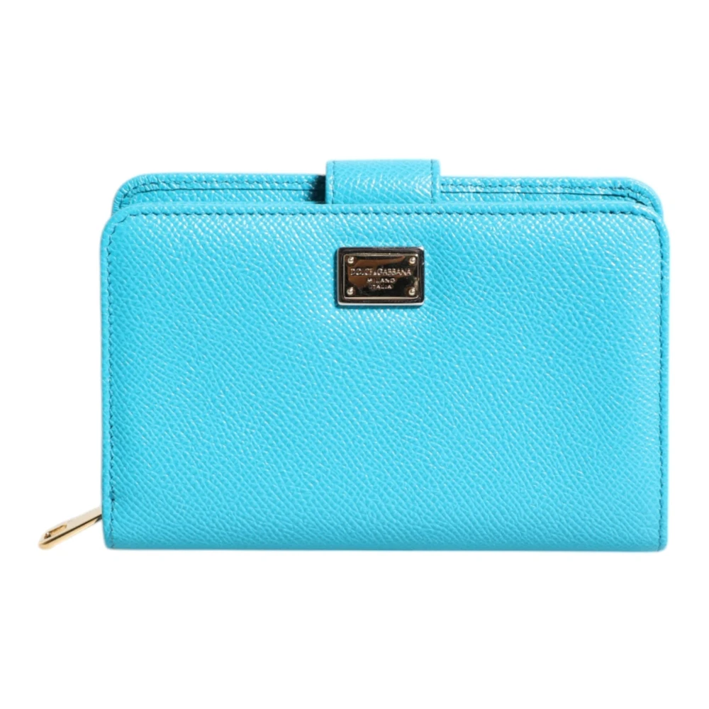 Dolce & Gabbana Light Blue Leather Continental Clutch Wallet - Female - Wallets & Cardholders - Blue - One Size - Accessories