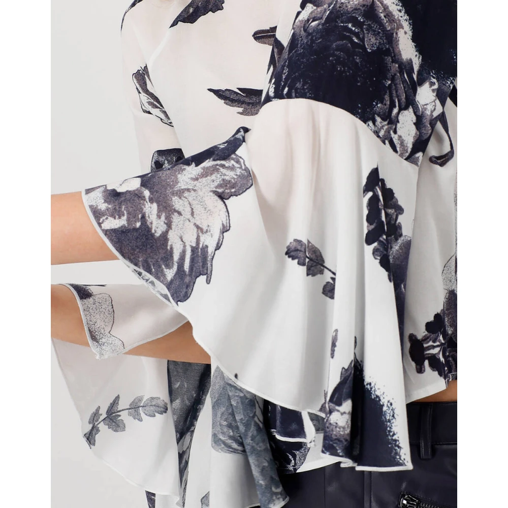 monari Blouse met Lange Mouwen en Stijl 409360 Blue Dames