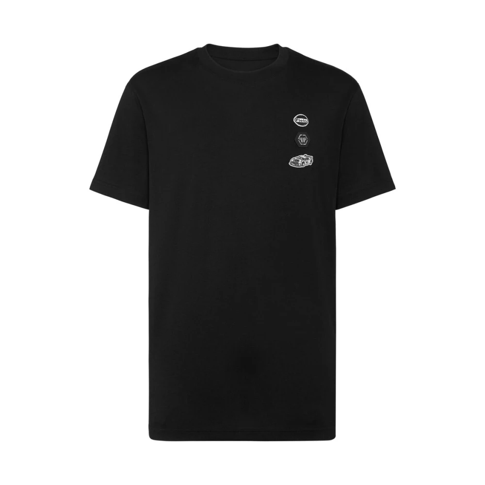 Philipp Plein Zwarte T-shirt met logo-patch Black Heren