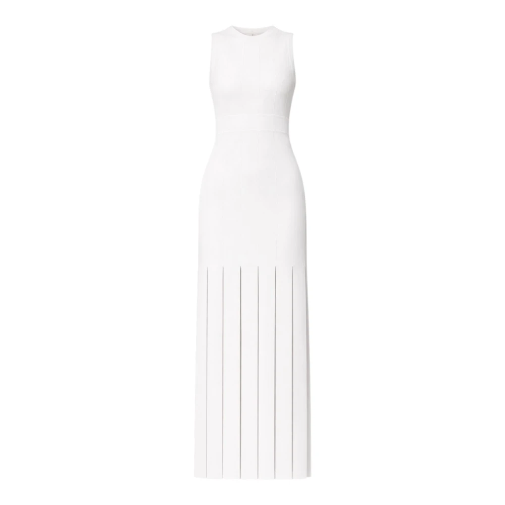 Liu Jo Women's White Midi Dresses, M, Fringed Knit Maxi Dress