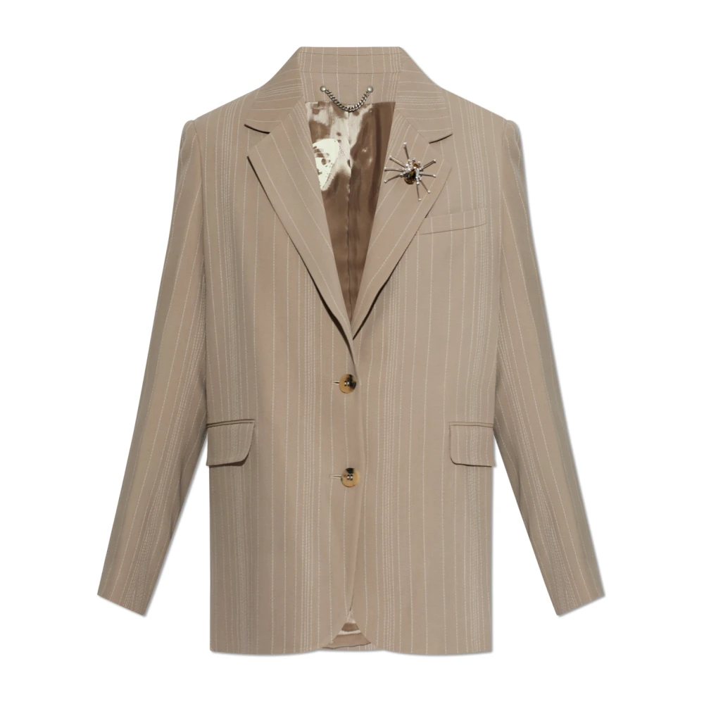 Golden Goose Women's Beige/Golden Blazer With Shimmering Appliqué
