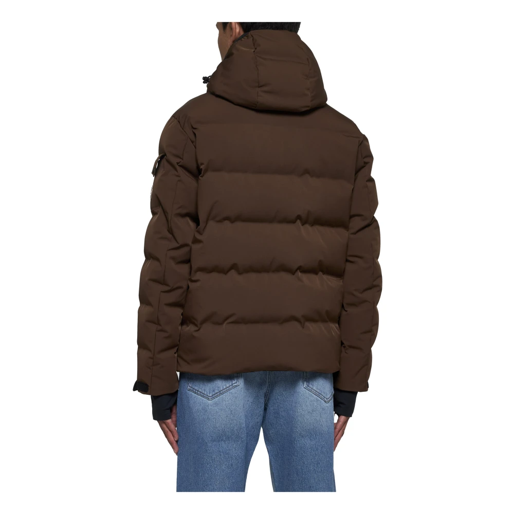 Moncler Bruine Gewatteerde Nylonjas Brown Heren