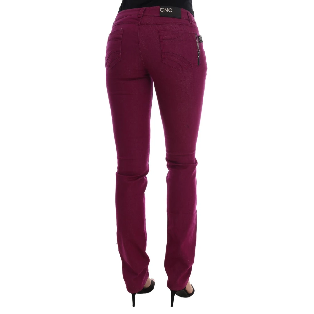 Costume National Elegante Paarse Super Slim Jeans Purple Dames