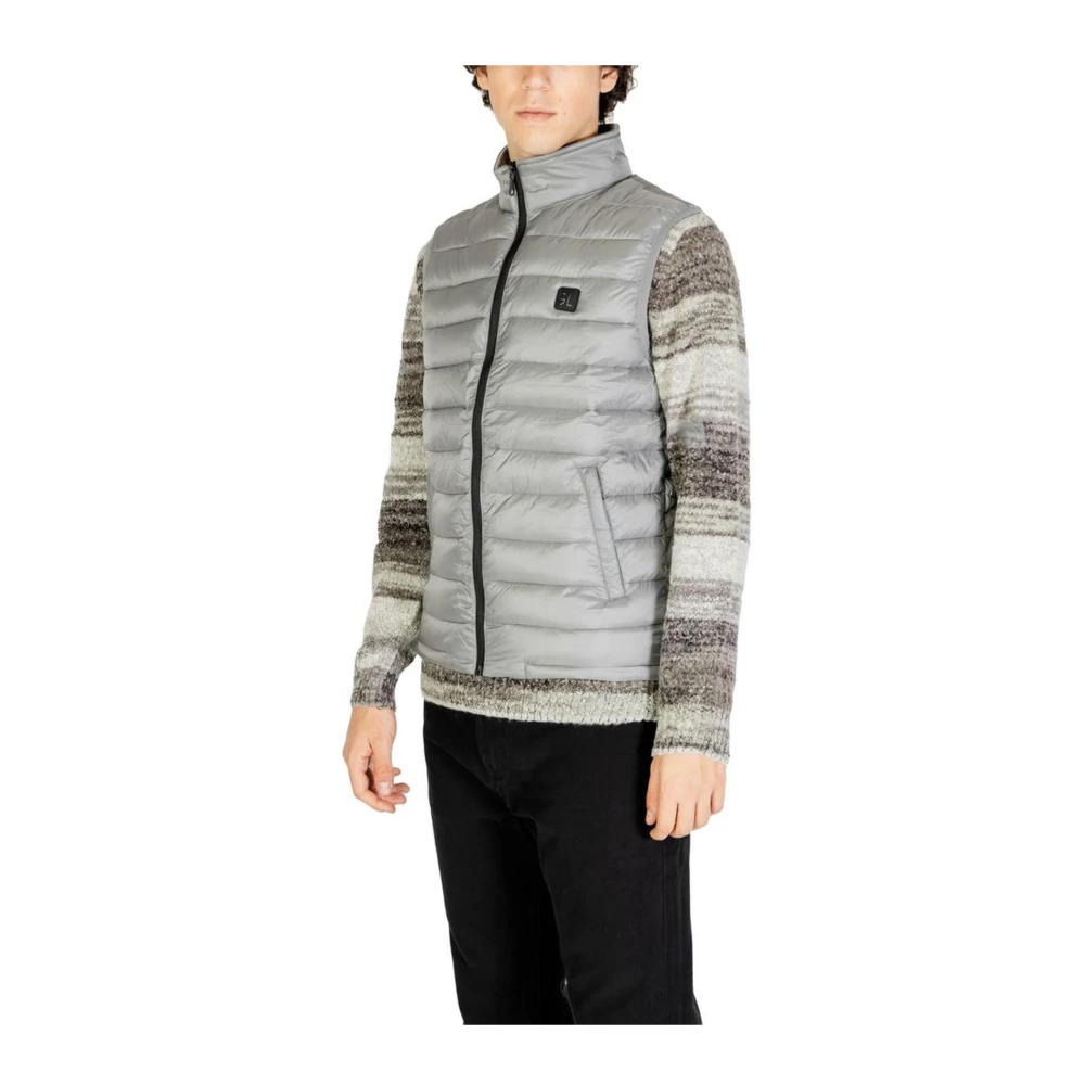 Gianni Lupo Grijze Polyamide Herfst Winter Jas Gray Heren