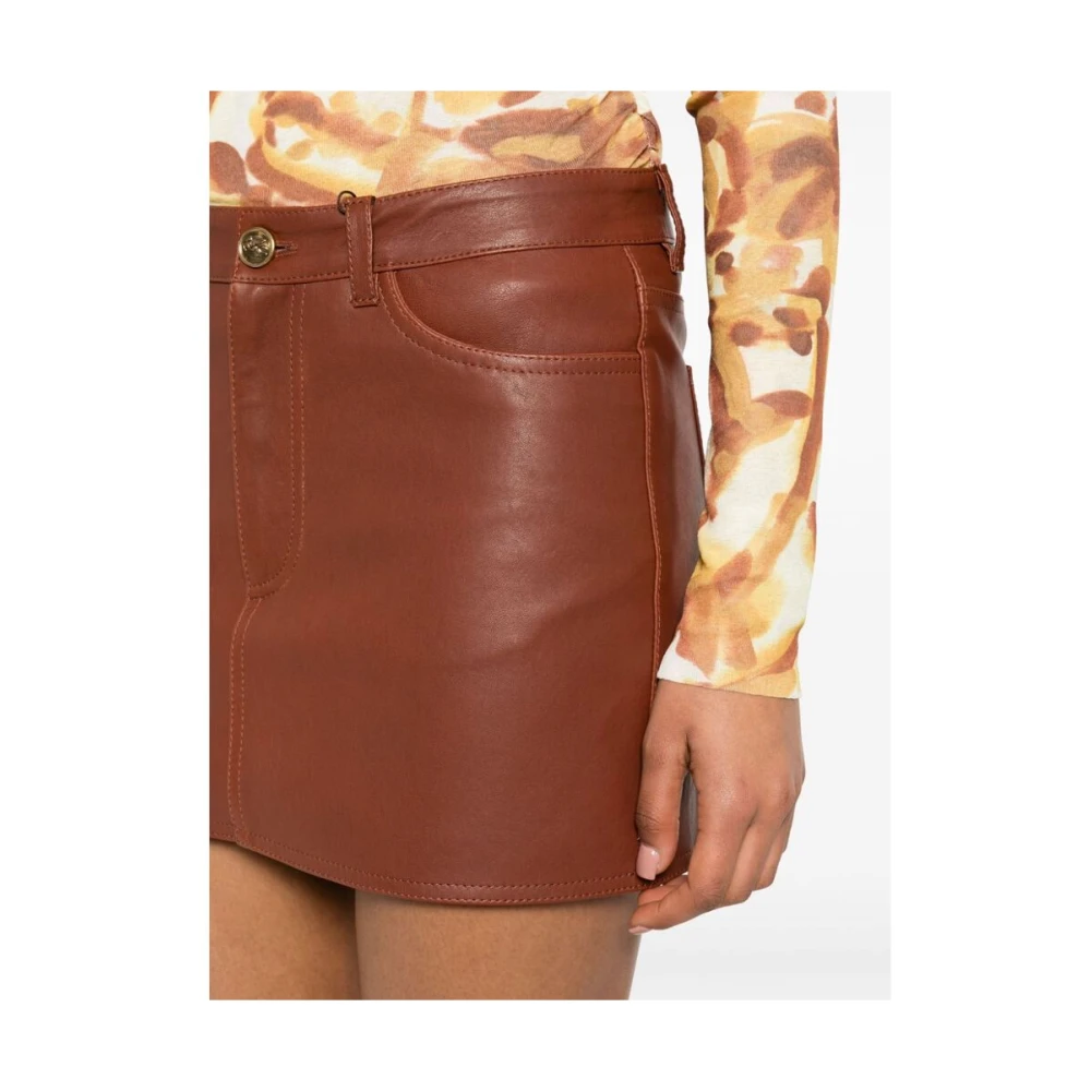 ETRO Leather Skirts Brown Dames